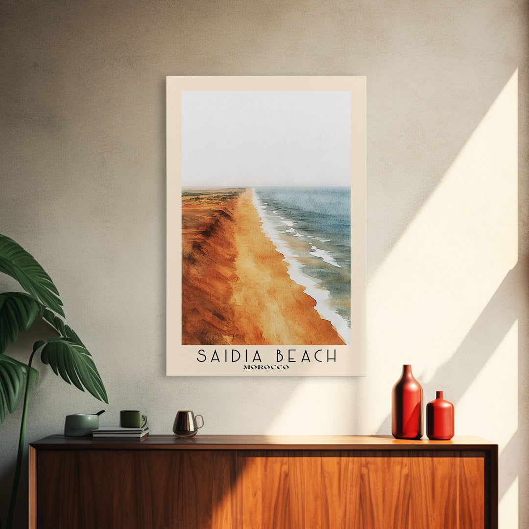 Saidia Beach, Morocco Watercolor Print, Vacation Gift, Morocco Wall Art, Vacation Wall Art, Vacatation Memories, Beach Decor, Beach Or Lakehouse Art