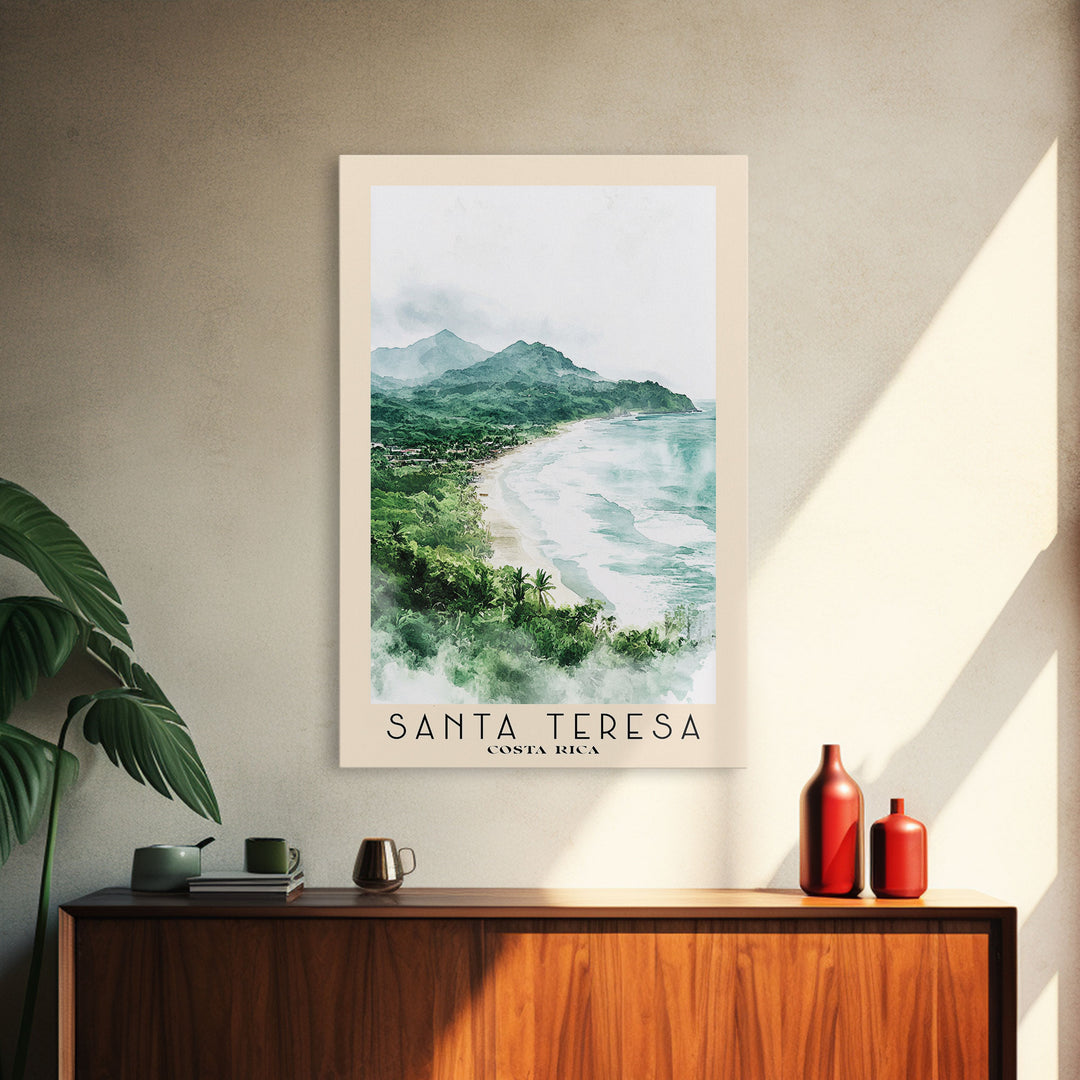 Santa Teresa, Costa Rica Watercolor Print, Vacation Gift, Costa Rica Wall Art, Vacation Wall Art, Vacatation Memories, Beach Decor, Beach Or Lakehouse Art