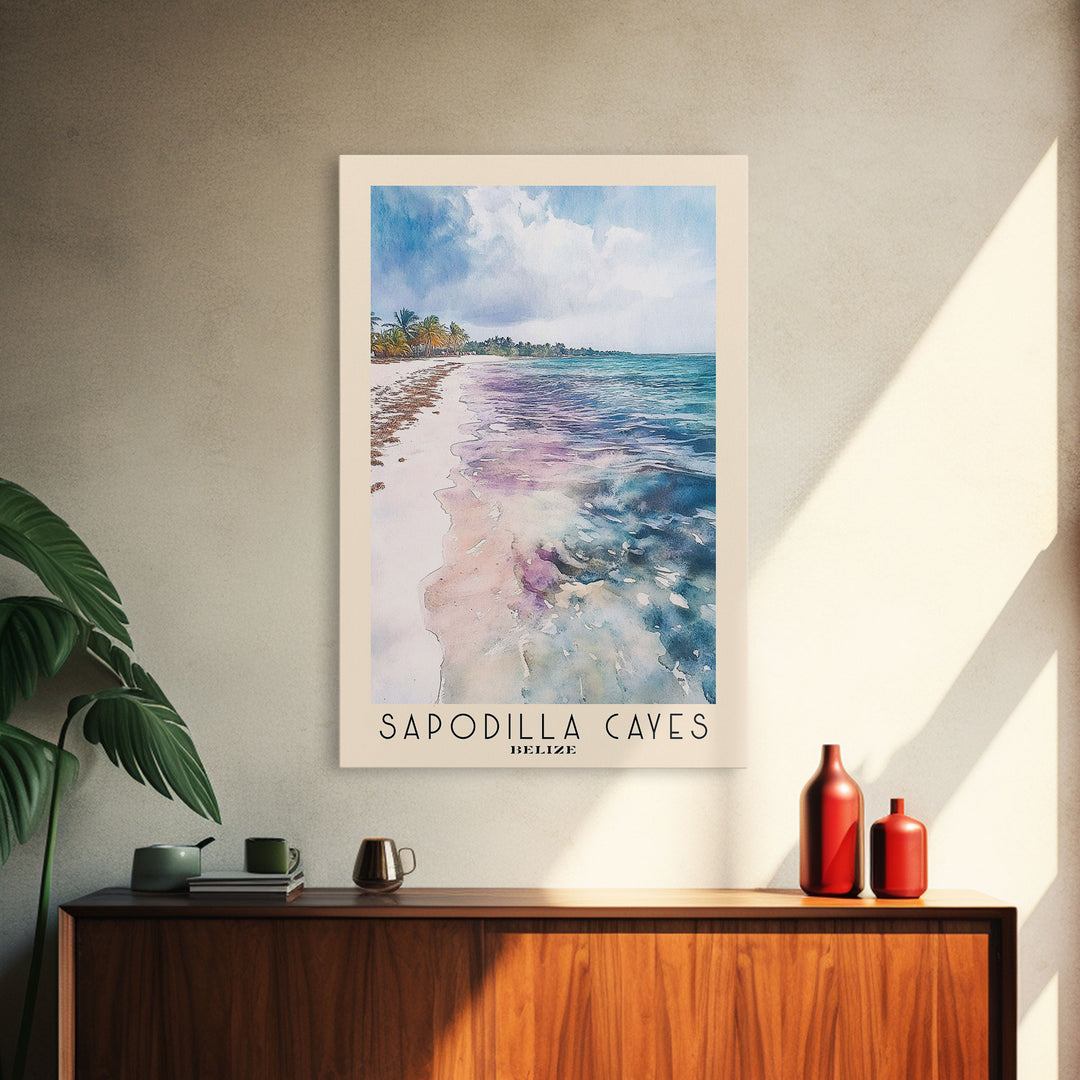 Sapodilla Cayes, Belize Watercolor Print, Vacation Gift, Belize Wall Art, Beach Painting, Beach Decor, Beach Or Lakehouse Art