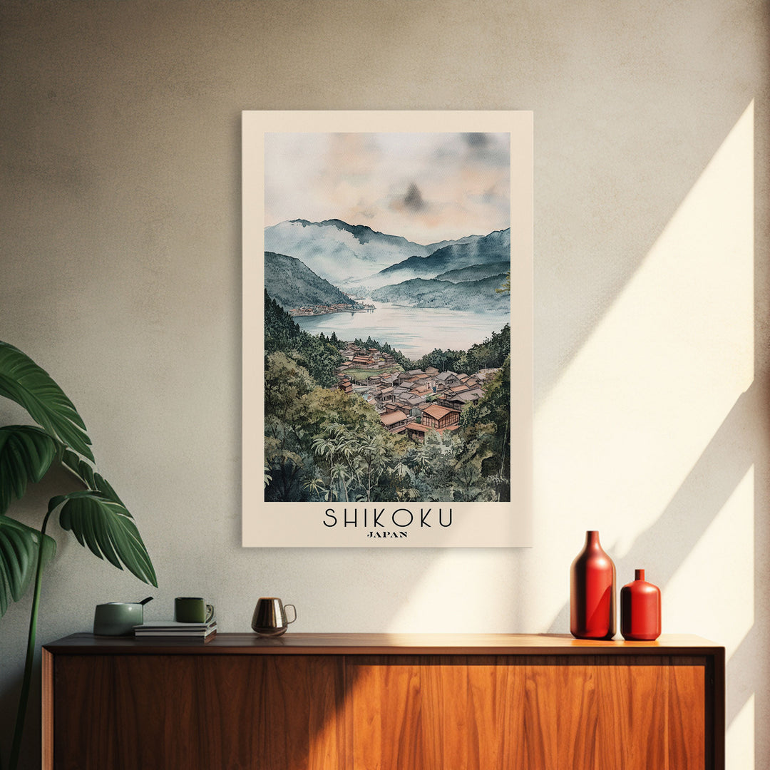 Shikoku, Japan Watercolor Print, Vacation Gift, Japan Wall Art, Vacation Wall Art, Vacatation Memories, Beach Decor, Beach Or Lakehouse Art