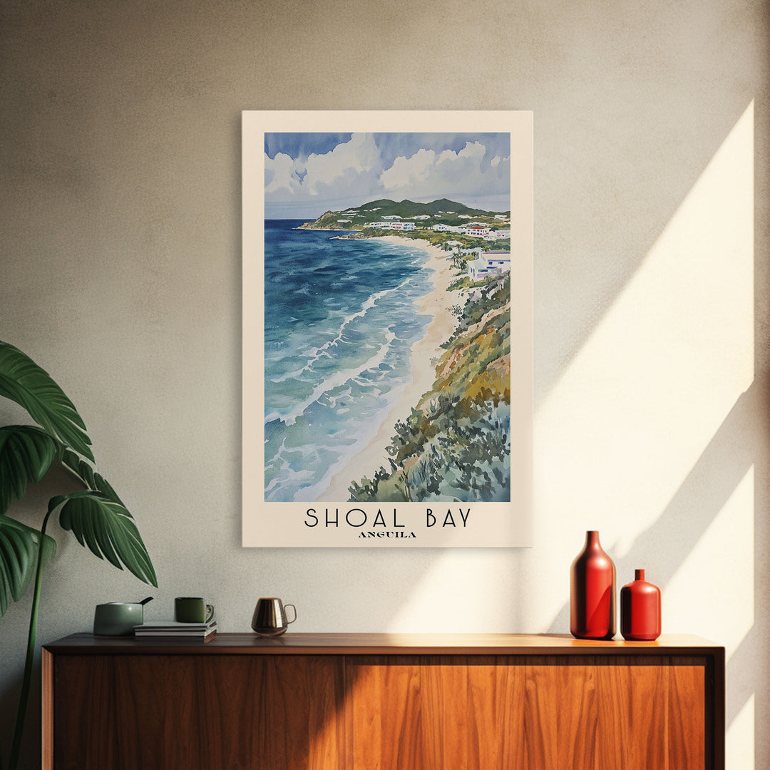 Shoal Bay, Anguila Watercolor Beach Print, Vacation Gift, Anguila Wall Art, Beach Painting, Beach Decor, Beach Painting