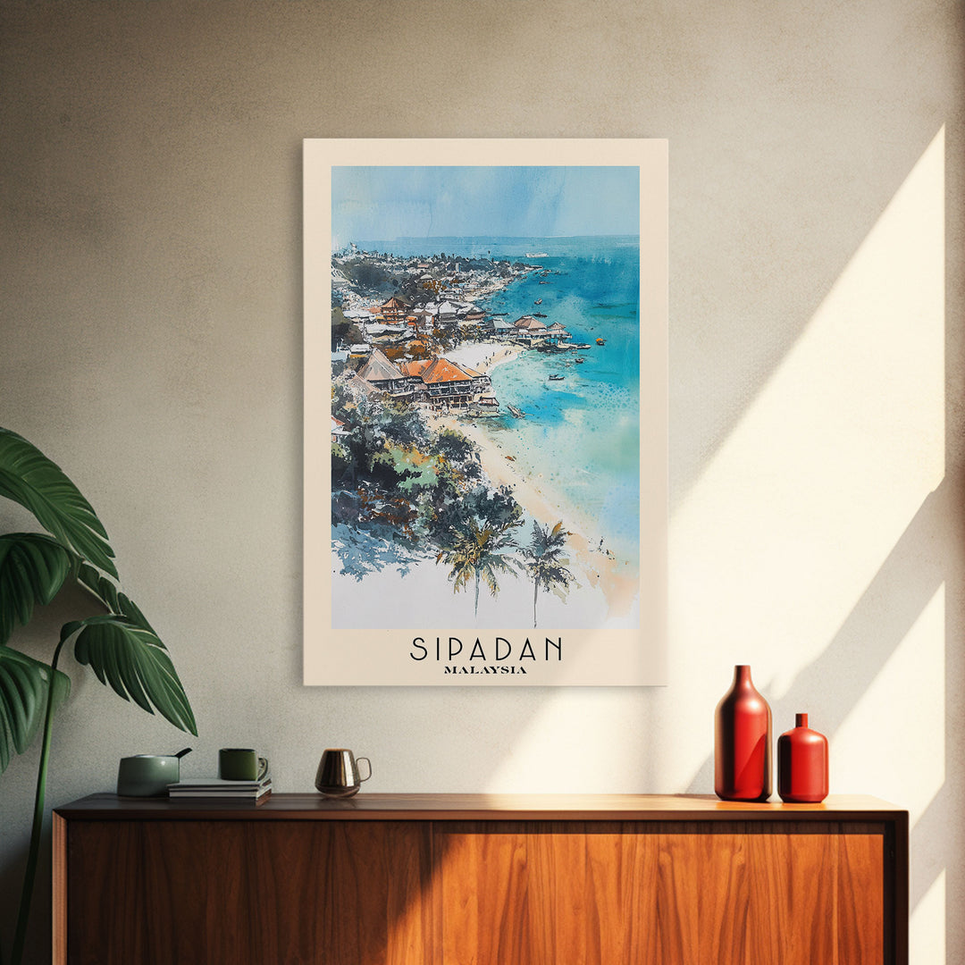 Sipadan, Malaysia Watercolor Print, Vacation Gift, Malaysia Wall Art, Vacation Wall Art, Vacatation Memories, Beach Decor, Beach Or Lakehouse Art