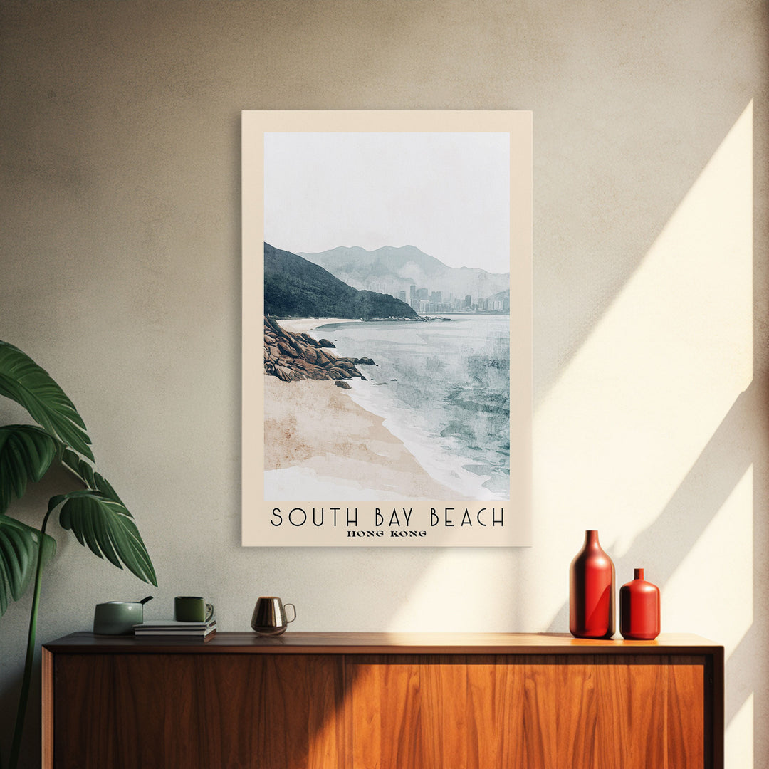 South Bay Beach, Hong Kong Watercolor Print, Vacation Gift, Hong Kong Wall Art, Beach Painting, Beach Decor, Beach Or Lakehouse Art