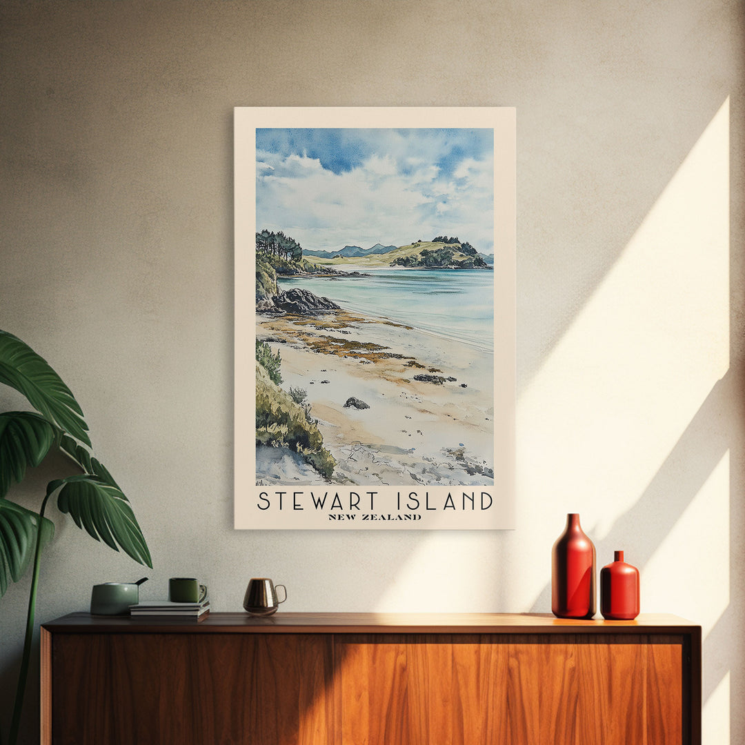 Stewart Island, New Zealand Watercolor Print, Vacation Gift, New Zealand Wall Art, Vacation Wall Art, Vacatation Memories, Beach Decor, Beach Or Lakehouse Art