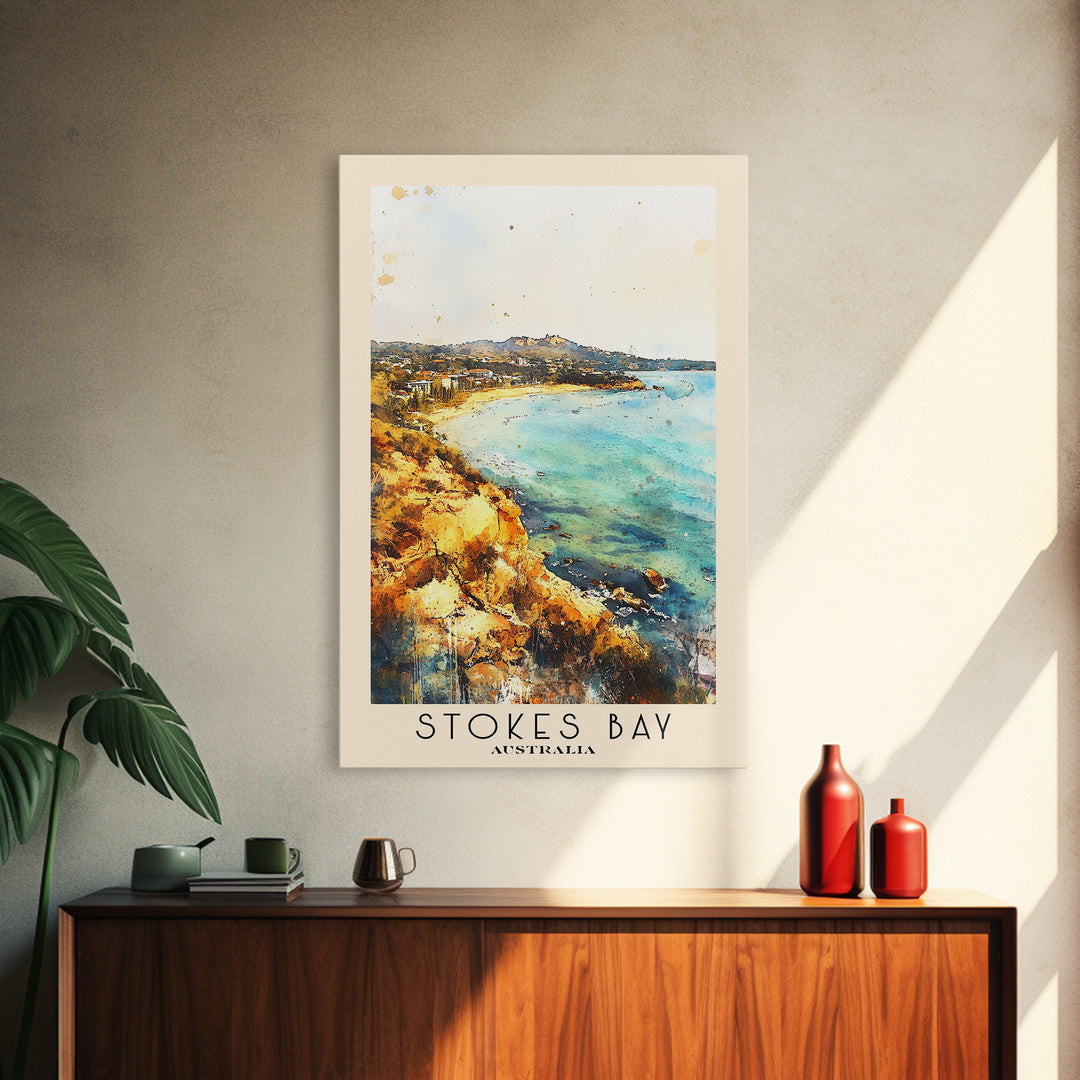 Stokes Bay, Australia Watercolor Print, Vacation Gift, Australia Wall Art, Beach Painting, Beach Decor, Beach Or Lakehouse Art