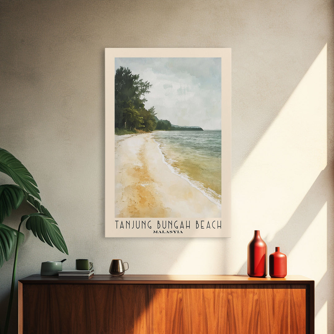 Tanjung Bungah Beach, Malasyia Watercolor Print, Vacation Gift, Malasyia Wall Art, Beach Painting, Beach Decor, Beach Or Lakehouse Art