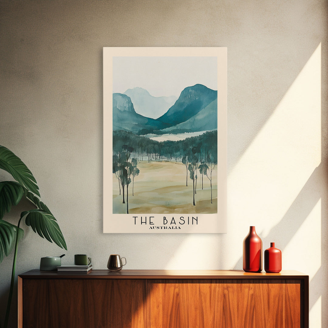 The Basin, Australia Watercolor Print, Vacation Gift, Australia Wall Art, Beach Painting, Beach Decor, Large Wall Art, Wood Frame Art