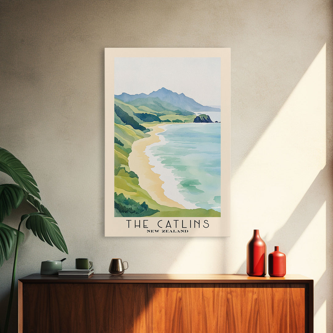 The Catlins, New Zealand Watercolor Print, Vacation Gift, New Zealand Wall Art, Beach Painting, Beach Decor, Beach Or Lakehouse Art