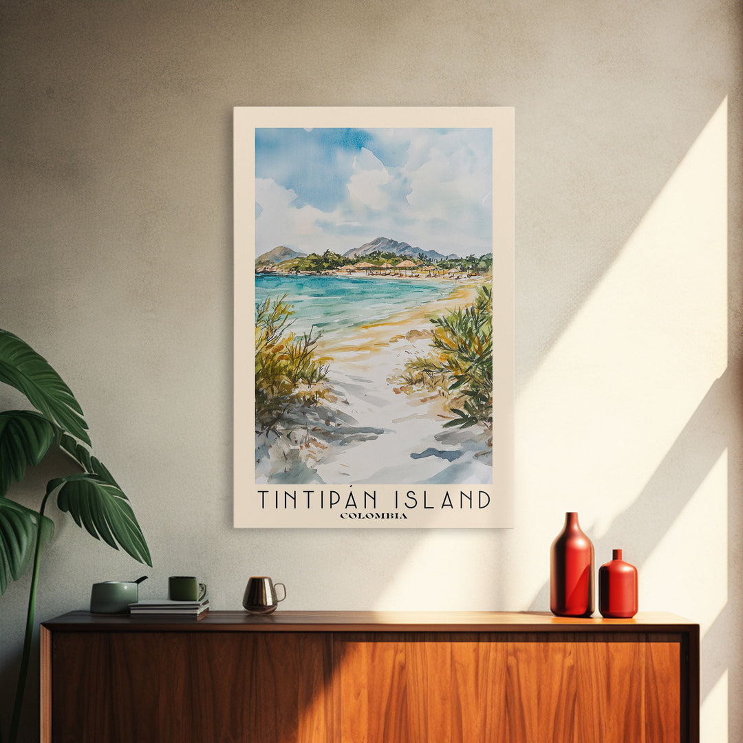 Tintipán Island, Colombia Watercolor Print, Vacation Gift, Colombia Wall Art, Vacation Wall Art, Vacatation Memories, Beach Decor, Beach Or Lakehouse Art