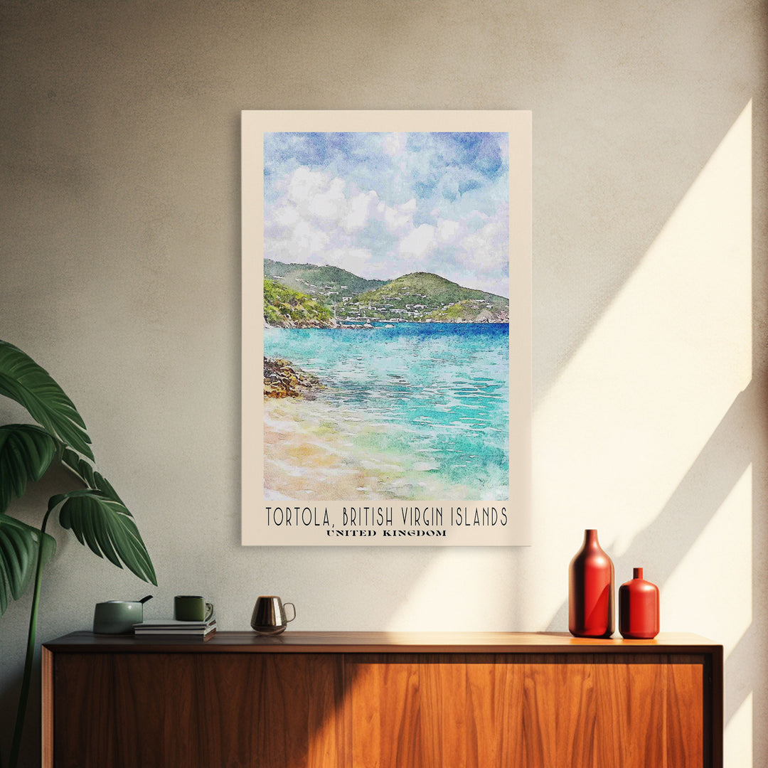 Tortola, British Virgin Islands , United Kingdom Watercolor Print, Vacation Gift, United Kingdom Wall Art, Beach Painting, Beach Decor, Beach Or Lakehouse Art