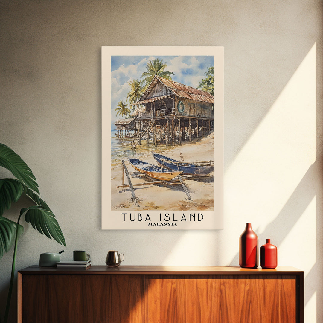 Tuba Island, Malasyia Watercolor Print, Vacation Gift, Malasyia Wall Art, Beach Painting, Beach Decor, Beach Or Lakehouse Art