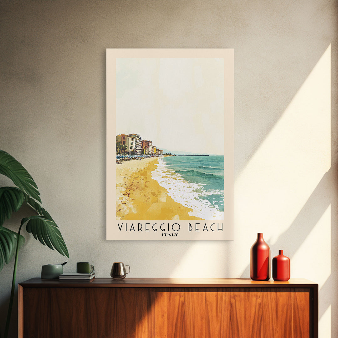 Viareggio Beach, Italy Watercolor Beach Print, Vacation Gift, Italy Wall Art, Beach Painting, Beach Decor, Beach Painting