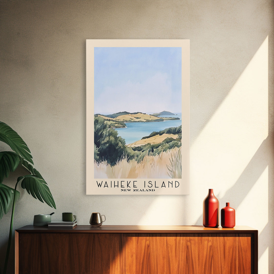 Waiheke Island, New Zealand Watercolor Print, Vacation Gift, New Zealand Wall Art, Vacation Wall Art, Vacatation Memories, Beach Decor, Beach Or Lakehouse Art