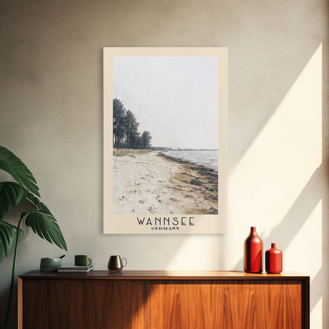 Wannsee, Germany Watercolor Print, Vacation Gift, Germany Wall Art, Vacation Wall Art, Vacatation Memories, Beach Decor, Beach Or Lakehouse Art