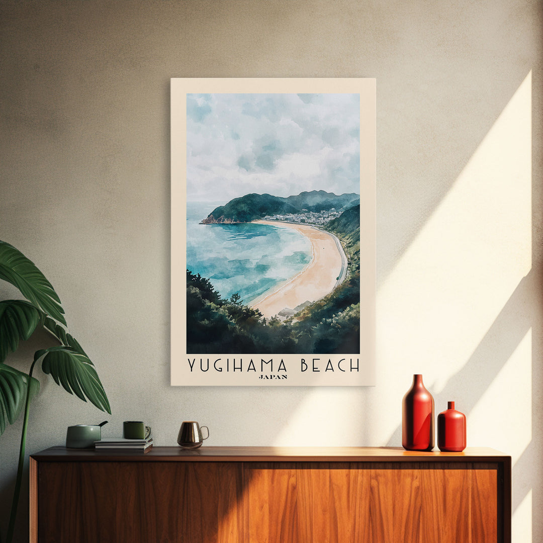 Yugihama Beach, Japan Watercolor Print, Vacation Gift, Japan Wall Art, Beach Painting, Beach Decor, Beach Or Lakehouse Art