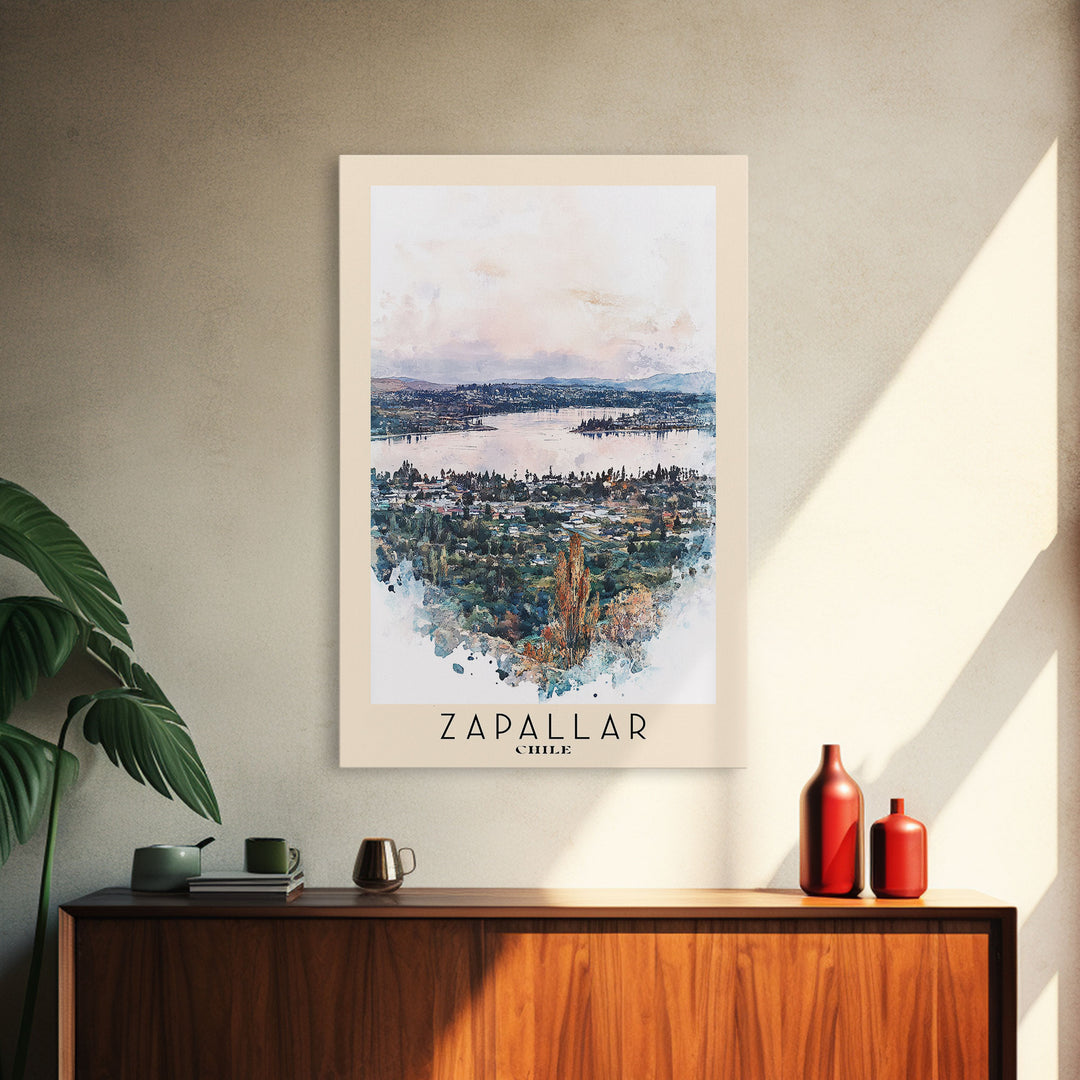 Zapallar, Chile Watercolor Print, Vacation Gift, Chile Wall Art, Vacation Wall Art, Vacatation Memories, Beach Decor, Beach Or Lakehouse Art