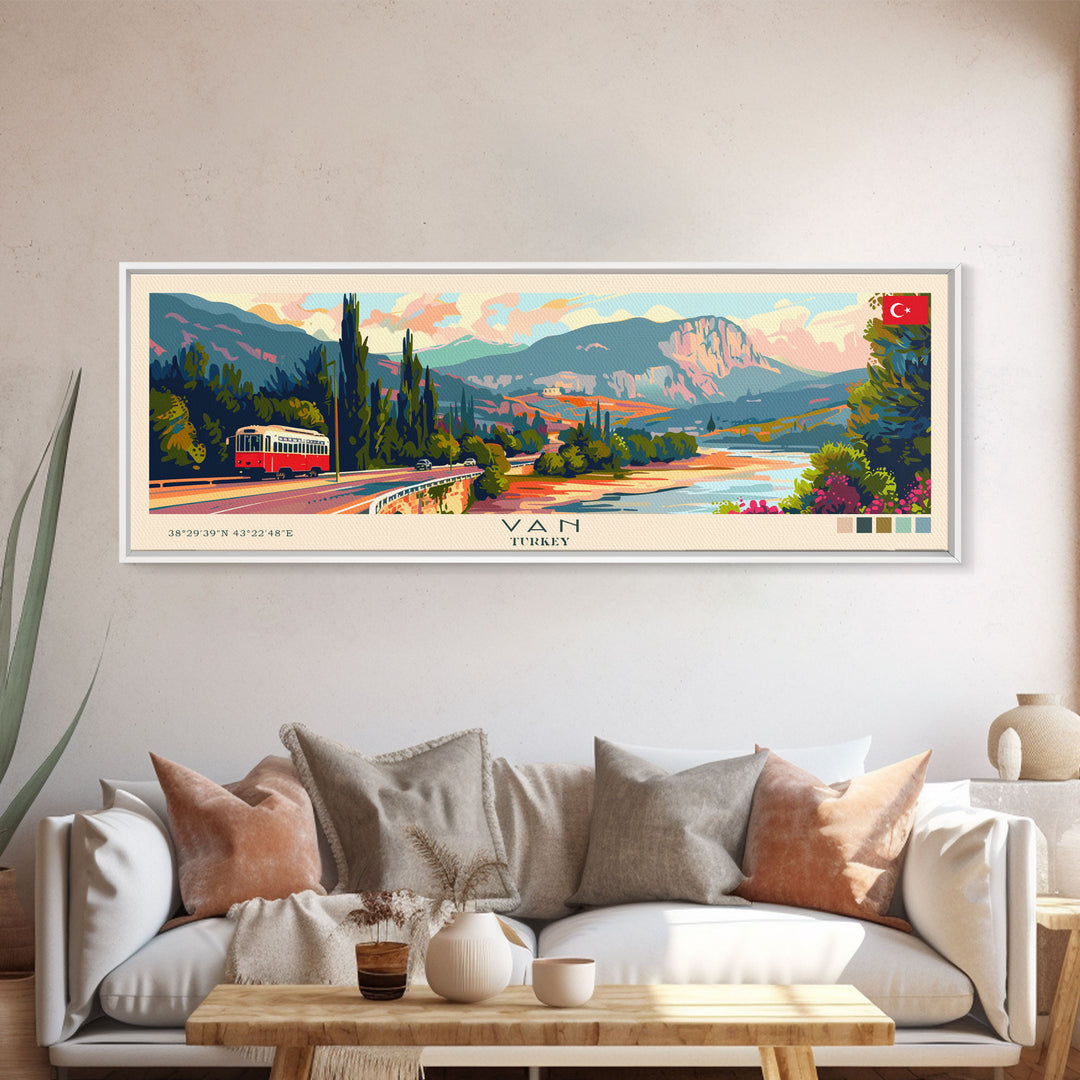 Van Turkey Travel Print Wall Art, Panoramic City Art, Travel Art, Wall Decor, Vacation Gift, Framed Canvas Print Or Metal Art