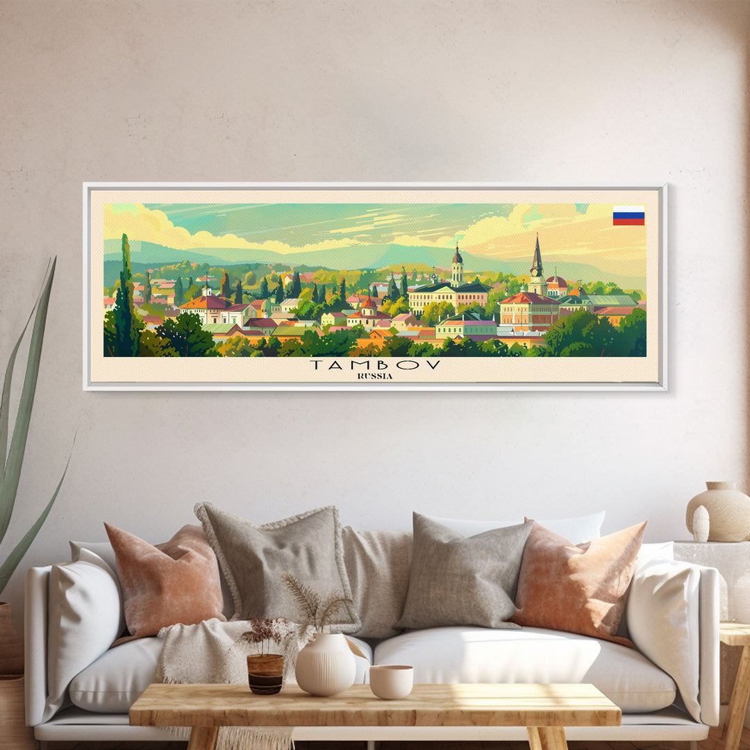 Tambov Russia Wall Art, Panoramic Travel Poster, Panoramic Framed Canvas Print, City Wall Art, Wall Hanging Home Decor, Travel Art