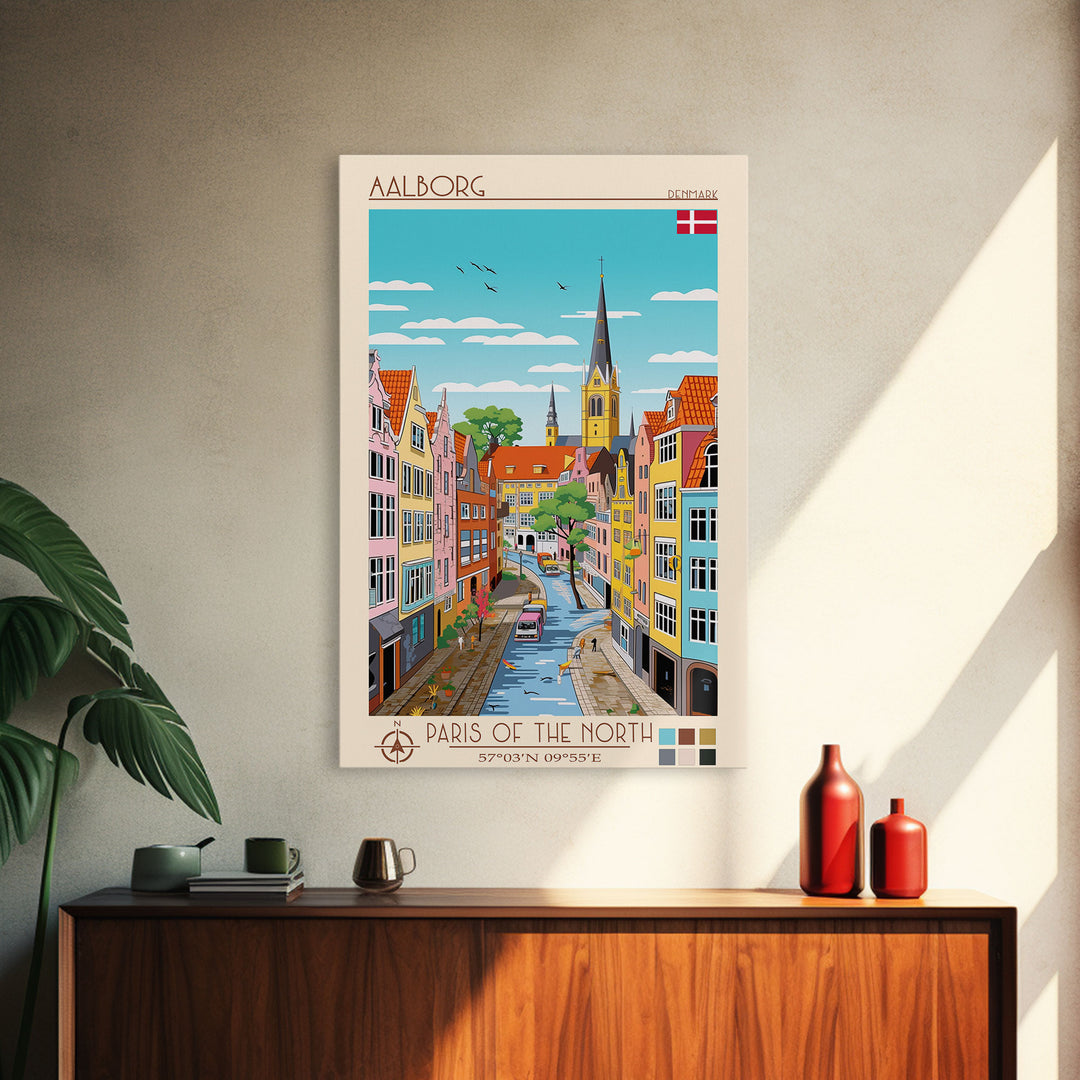 Aalst Belgium Travel Poster Framed Canvas Print, Midcentury Modern Wall Art, Pop Art Home Decor, Scenic View Art, Vacation Gift, Living Room Art, Cultural Print