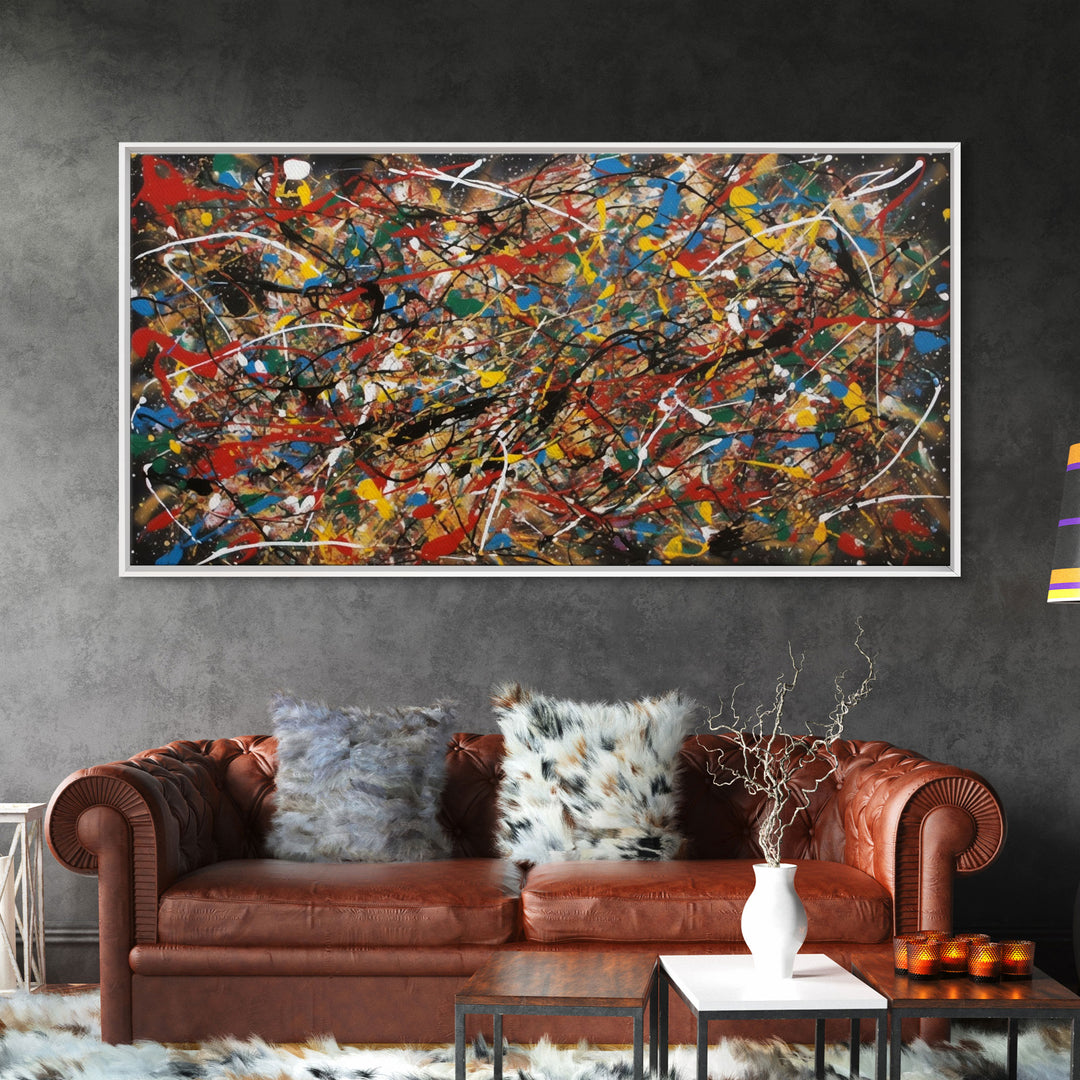 Jackson pollock Style Canvas Print Jackson Pollock Style Abstract Painting on Canvas, Drip Painting Home Decor Graffiti Art Hanging Artwork