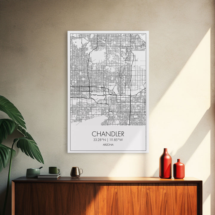 Chandler Street Map, Arizona Map, City Map Art, Modern Art, Wall Art, Canvas Print, Canvas Wall Art, Home Office Art, Housewarming Gift