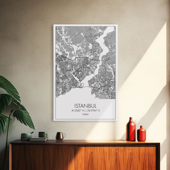 Istanbul Street Map, Turkey Map, City Map Art, Minimalist Art, Wall Art, Canvas Print, Travel Wall Art, Master Bedroom Décor, Gift For Her