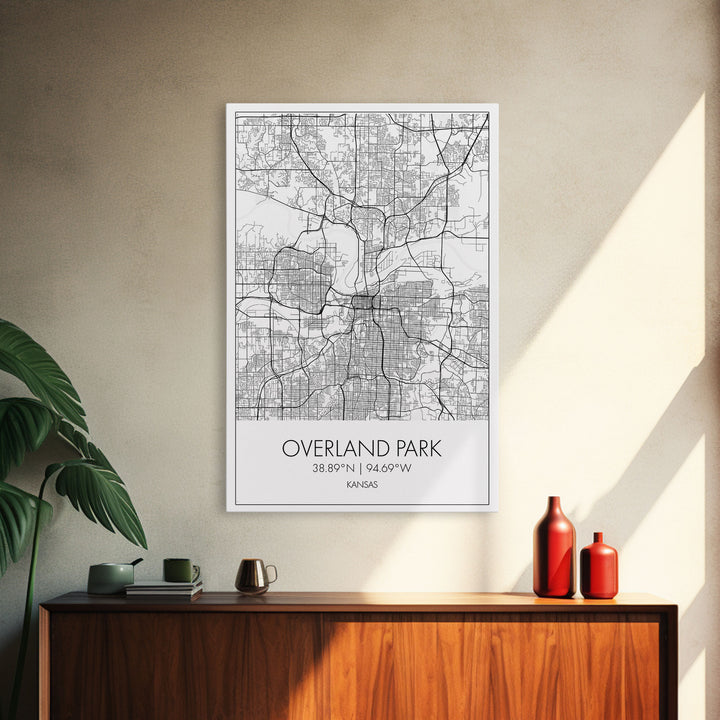 Overland Park Street Map, Kansas Map, City Map Art, Modern Art, Wall Art, Canvas Print, Gift For Her, Bedroom Wall Art, Travel Wall Décor