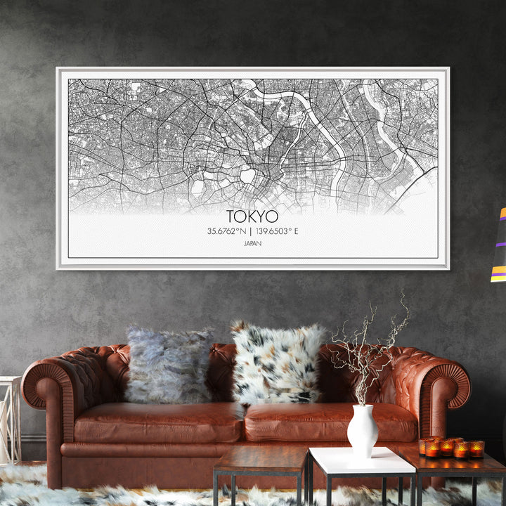 Tokyo City Map, Japan Art, Map Print, Modern Wall Art, Wall Art, Canvas Art, Asian Art Print, Gift For Coworker, Office Wall Art, Wall Décor