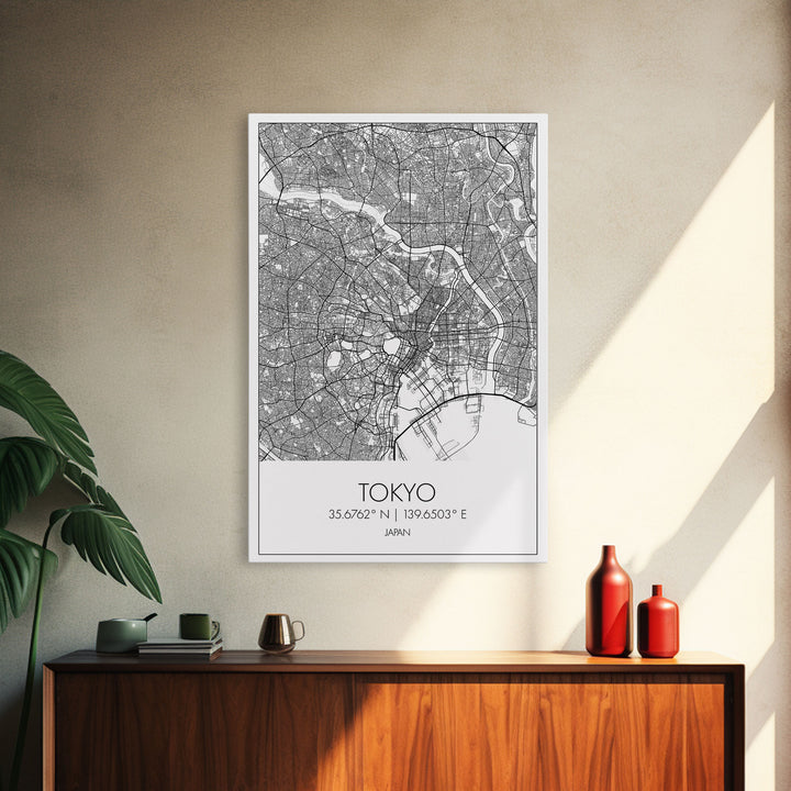 Tokyo Street Map, Japan Map, Asia City Map Print, Modern Wall Art, Wall Art, Canvas Print, Graduation Gift, Home Office Décor, Travel Print