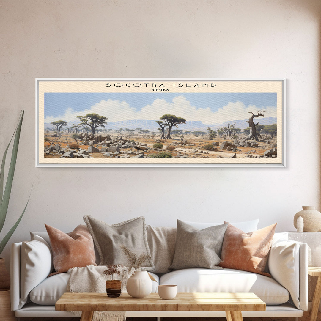 Socotra Island Framed Canvas Print Travel Poster | Wall Art | Home Decor | Gift For Travel Lover | Wall Hanging | Original Art