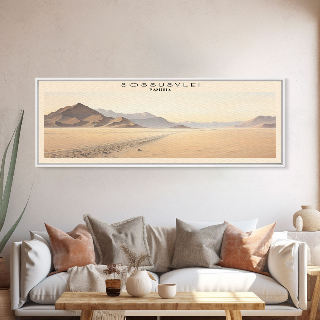 Sossusvlei COUNTRY | Framed Travel Poster Canvas Print | Trendy Wall Art | Watercolor Painting | Living Room Art | Unique Art