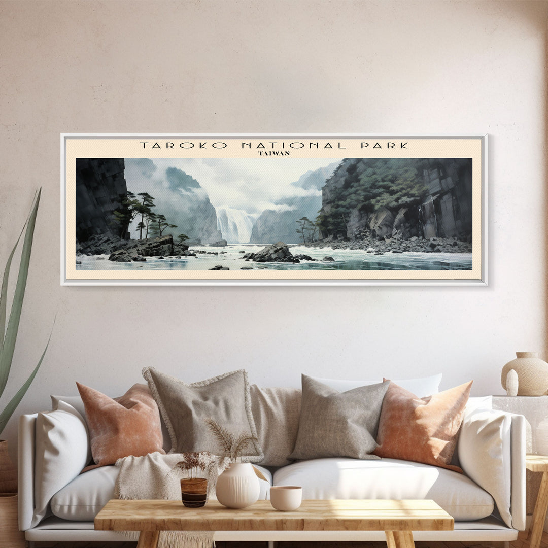 Taroko National Park COUNTRY Travel Poster Print, Framed Canvas Print, COUNTRY Travel Art, Wood Framed Art, Wall Hanging, Home Decor