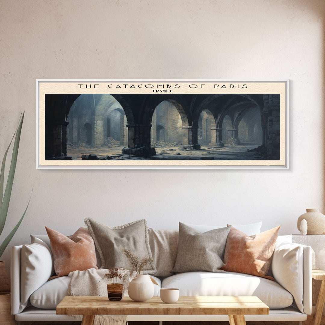 The Catacombs of Paris COUNTRY | Framed Travel Poster Canvas Print | Trendy Wall Art | Watercolor Painting | Living Room Art | Unique Art