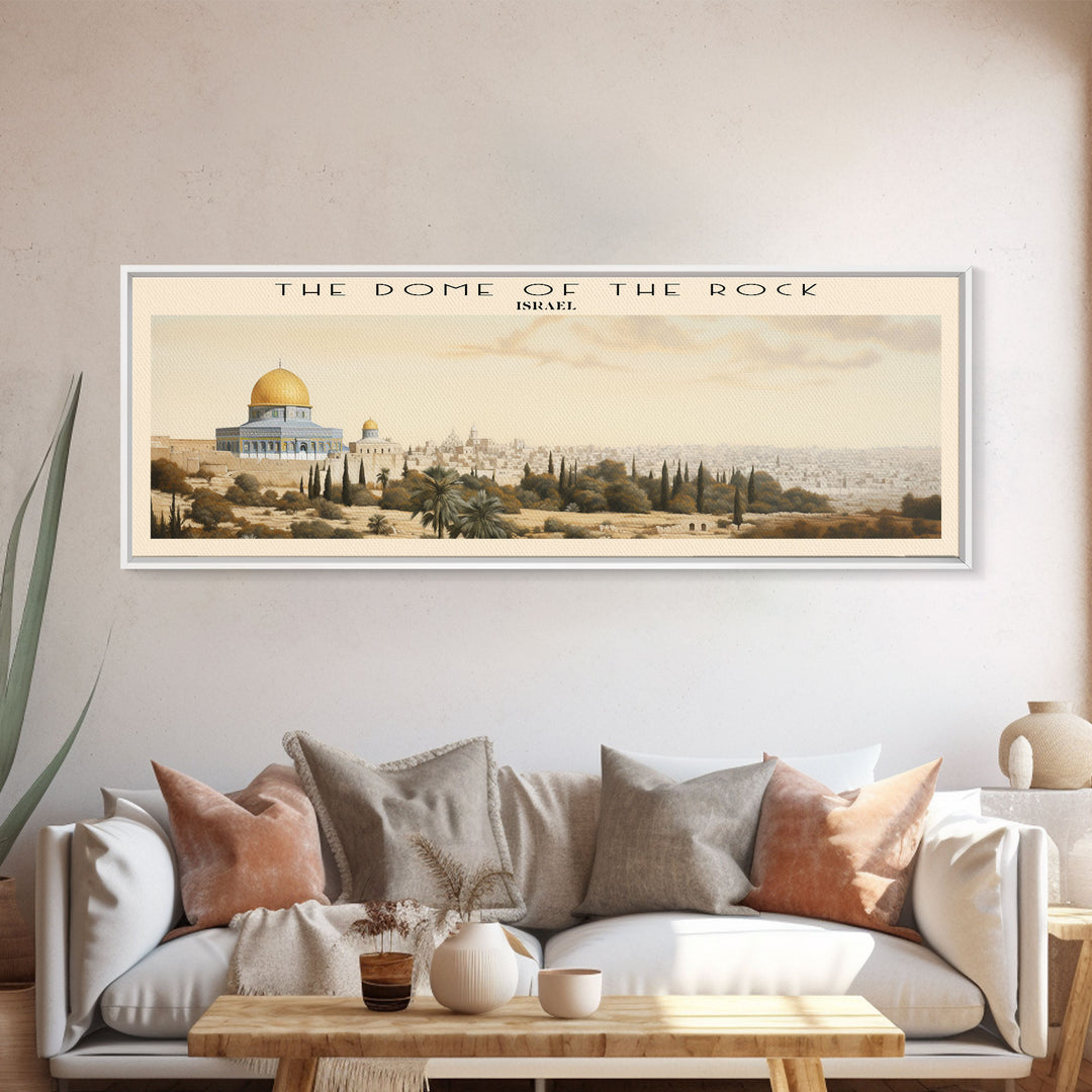 The Dome of the Rock COUNTRY | Framed Travel Poster Canvas Print | Trendy Wall Art | Watercolor Painting | Living Room Art | Unique Art