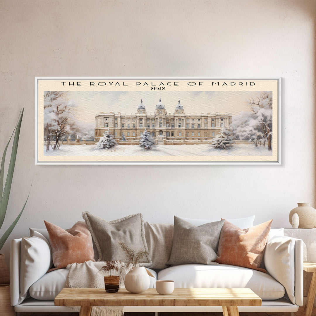 The Royal Palace of Madrid COUNTRY Travel Poster Print, Framed Canvas Print, COUNTRY Travel Art, Wood Framed Art, Wall Hanging, Home Decor