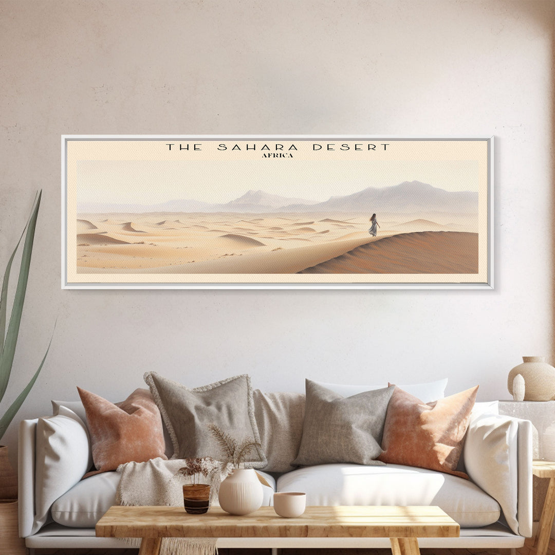 The Sahara Desert Framed Canvas Print Travel Poster | Wall Art | Home Decor | Gift For Travel Lover | Wall Hanging | Original Art