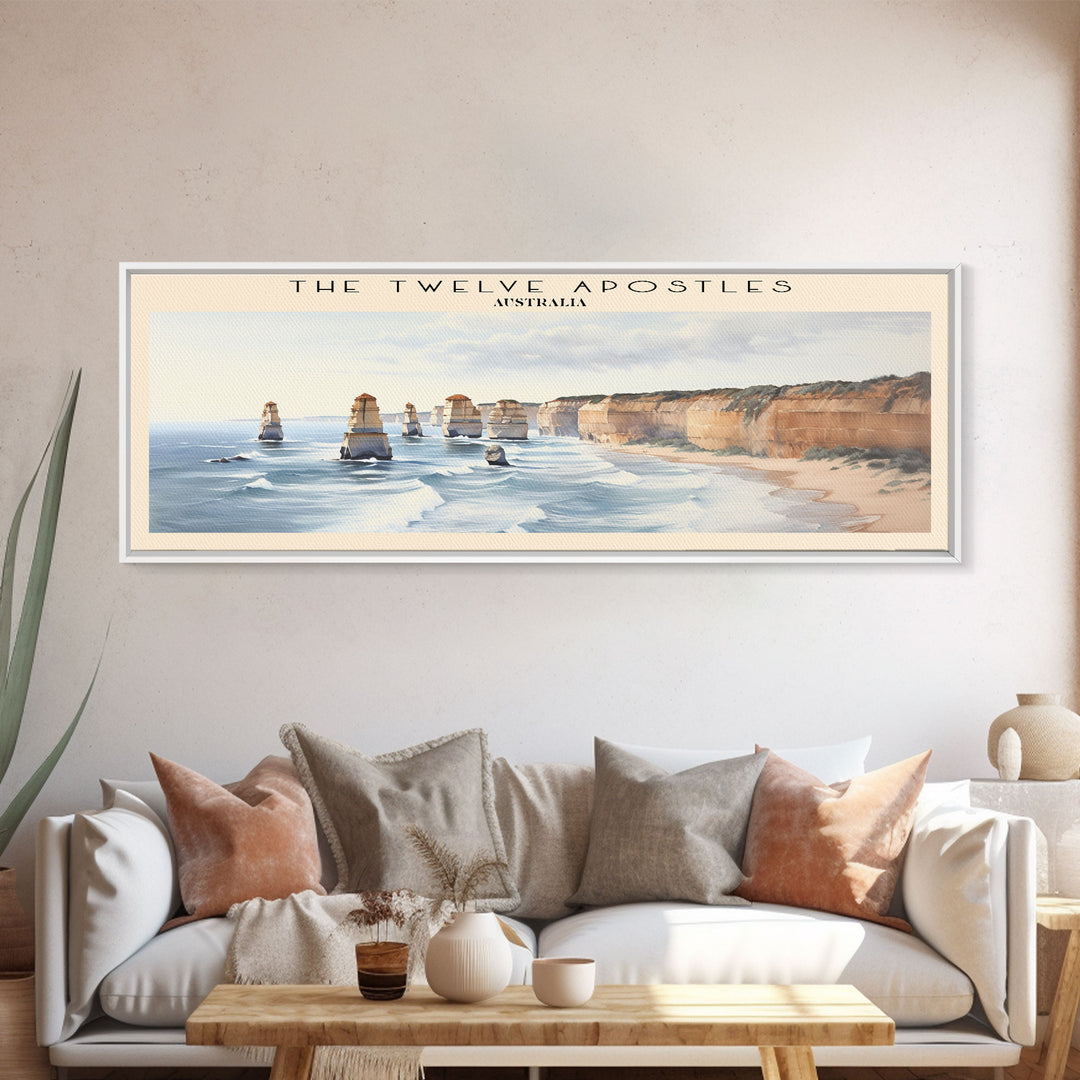 The Twelve Apostles Framed Canvas Print Travel Poster | Wall Art | Home Decor | Gift For Travel Lover | Wall Hanging | Original Art