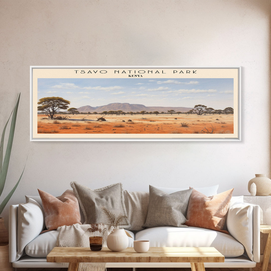 Tsavo National Park Wall Art Travel Poster Print, Gift For Travel Lover, Vacation Gift, COUNTRY Wall Art, Home Decor, Original Art