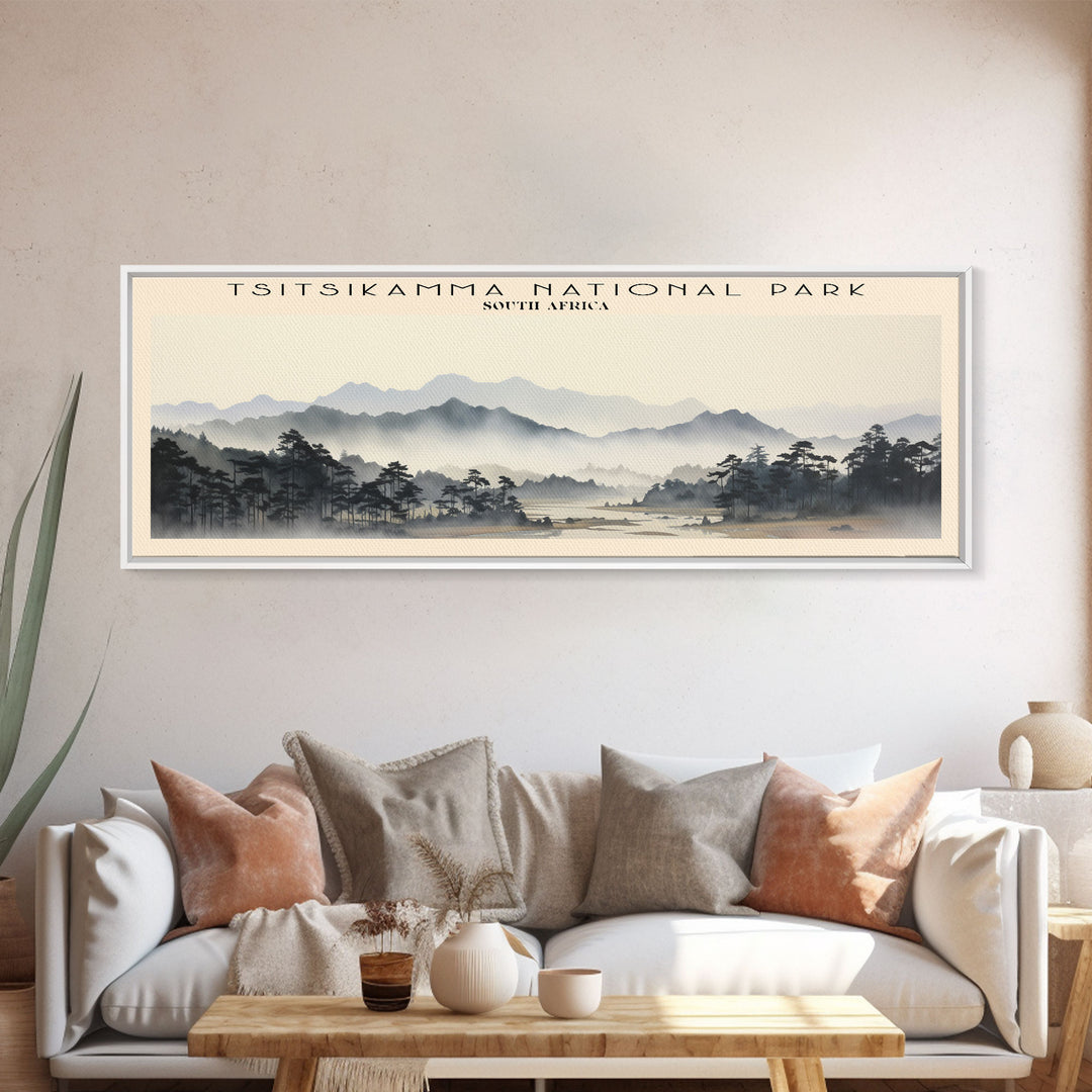 Tsitsikamma National Park COUNTRY | Framed Travel Poster Canvas Print | Trendy Wall Art | Watercolor Painting | Living Room Art | Unique Art