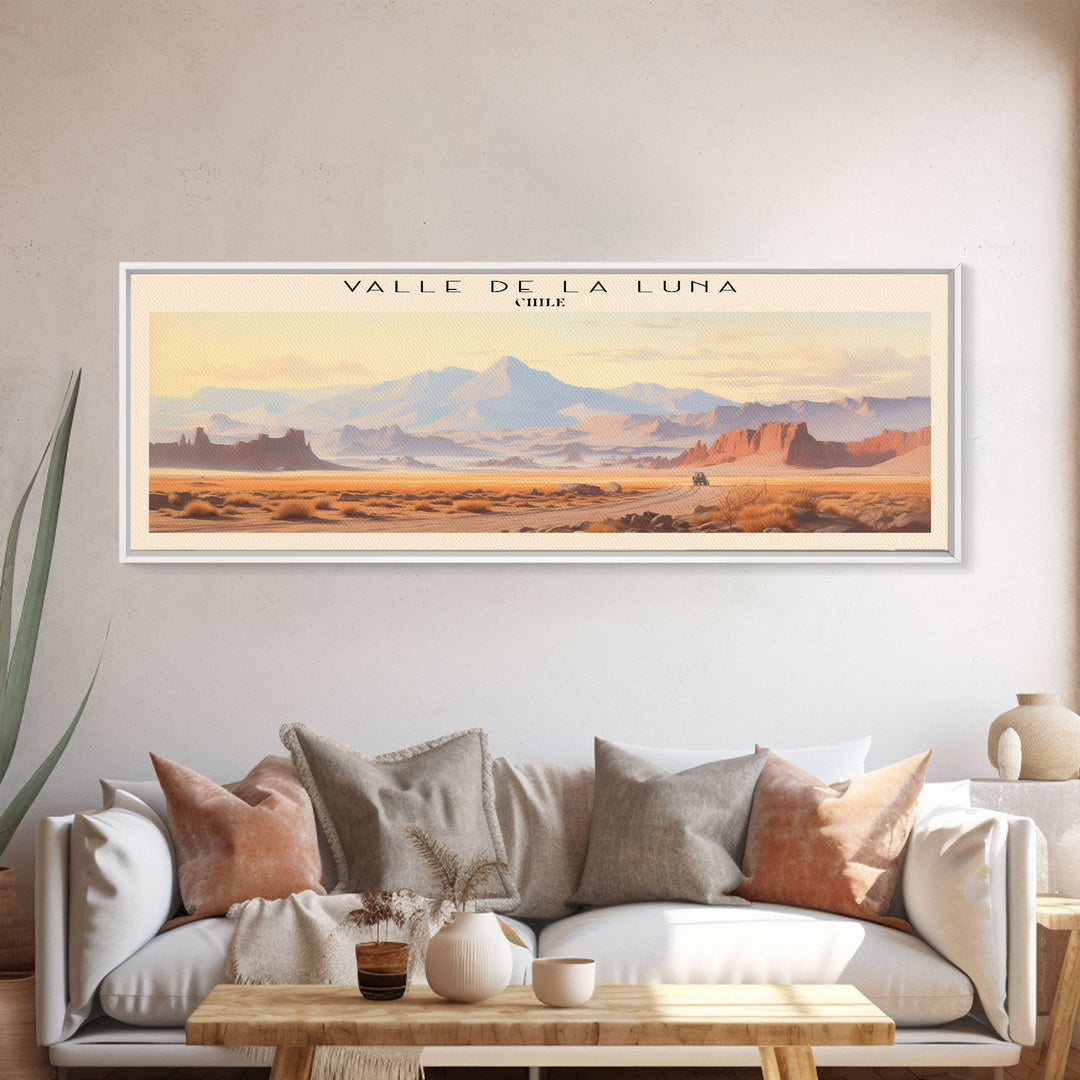 Valle de la Luna Travel Poster Print, Framed Canvas Wall Art, Metal Wall Art, COUNTRY art, Gift For Him, Travel Wall Art, Travel Lover Gift