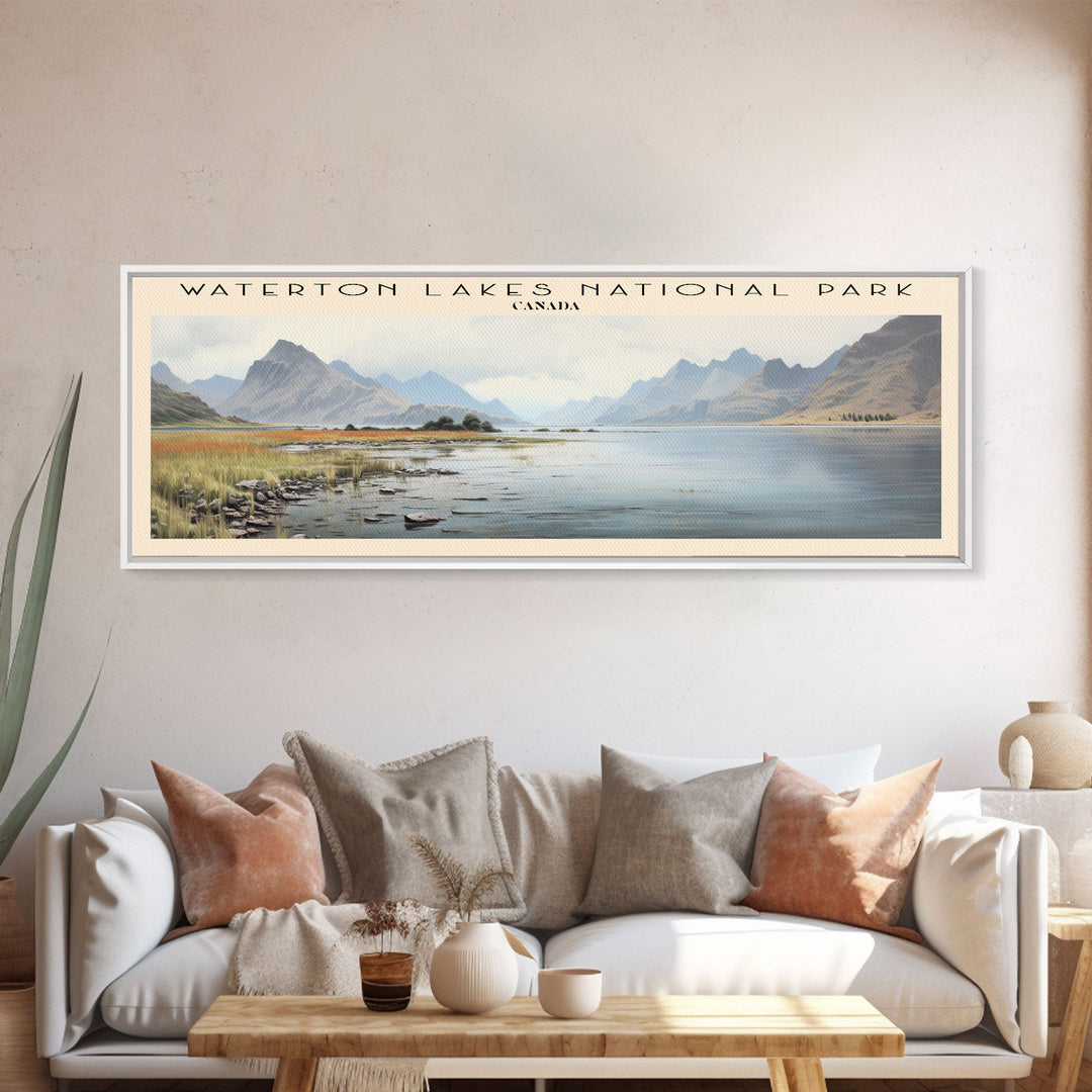 Waterton Lakes National Park Travel Print Wall Art, Travel Poster Print, Retro Style COUNTRY Home Decor, Wall Hanging, Travel Gift Idea, Unique Metal Art