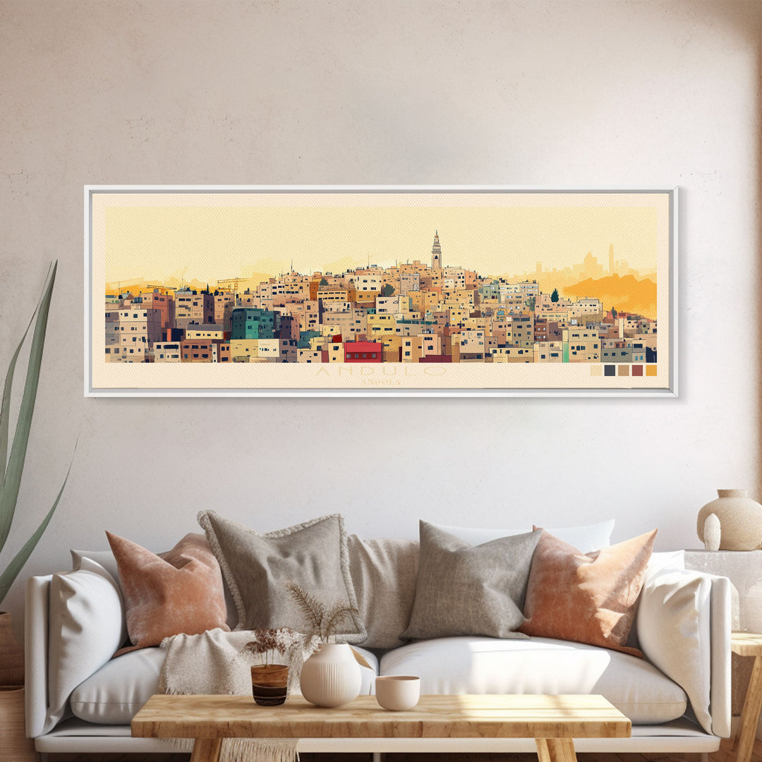 Andulo, Angola Travel Poster Panoramic Canvas Print, Andulo, Angola Painting, Angola Art, Andulo Travel Art, Guest Room Painting