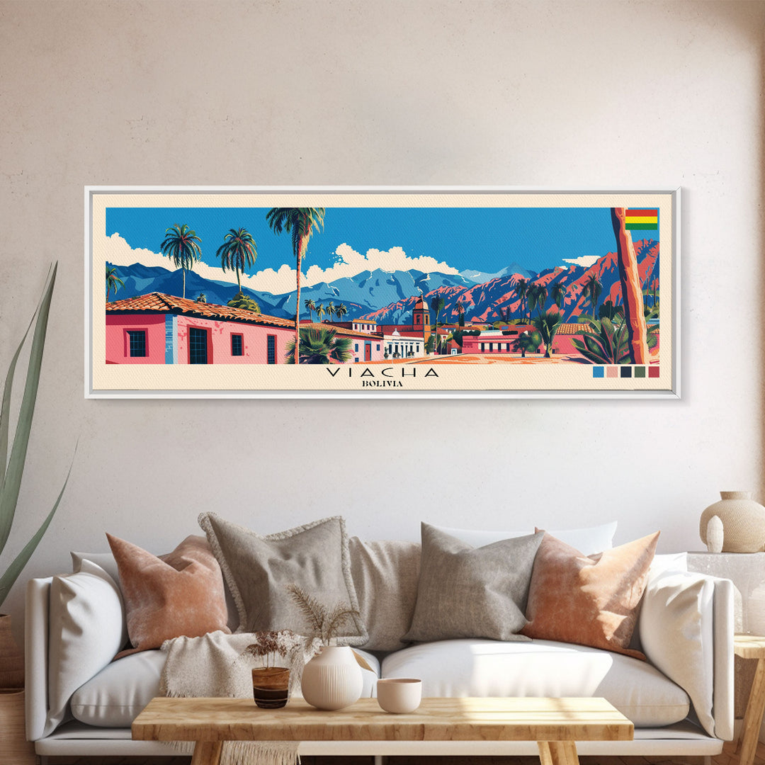 Viacha, Bolivia Panoramic Canvas Print, Viacha, Bolivia Painting, Bolivia Art, Viacha Travel Poster, Travel Art, Vacation Gift