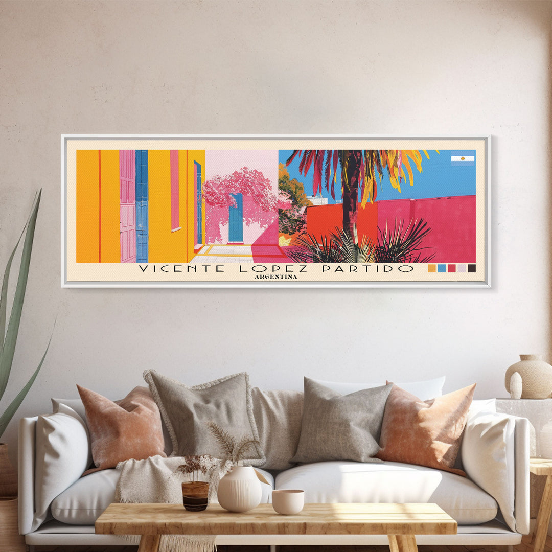 Vicente Lopez Partido, Argentina Panoramic Canvas Print, Vicente Lopez Partido, Argentina Painting, Argentina Art, Vicente Lopez Partido Travel Poster, Travel Art, Housewarming Gift