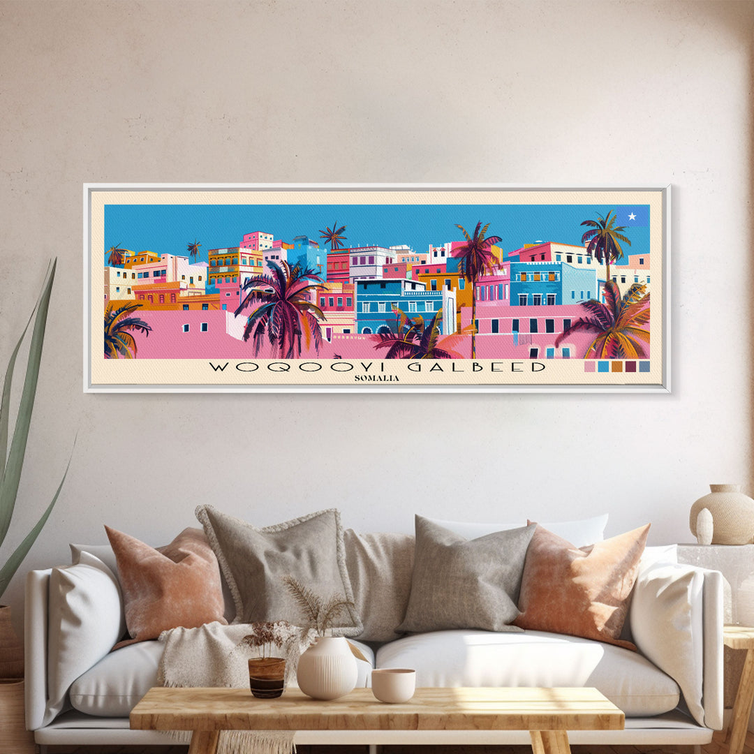 Woqooyi Galbeed, Somalia Panoramic Canvas Print, Woqooyi Galbeed, Somalia Painting, Somalia Art, Woqooyi Galbeed Travel Poster, Travel Art, Housewarming Gift