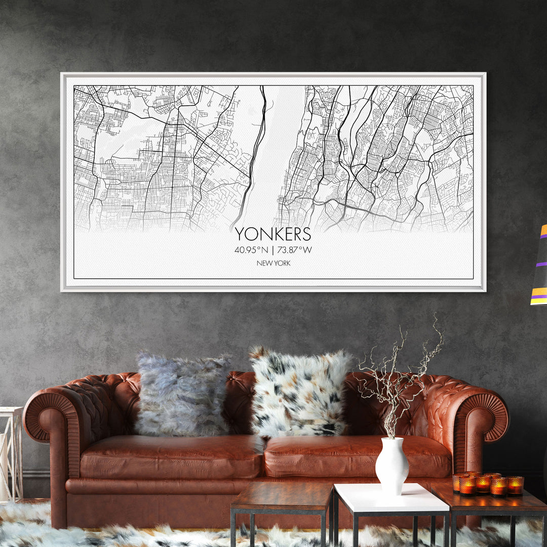 Yonker City Map, New York Art, Map Print, Modern Wall Art, Wall Art, Canvas Art, Landscape Art Print, Hostess Gift, Bookshelf Décor, Prints