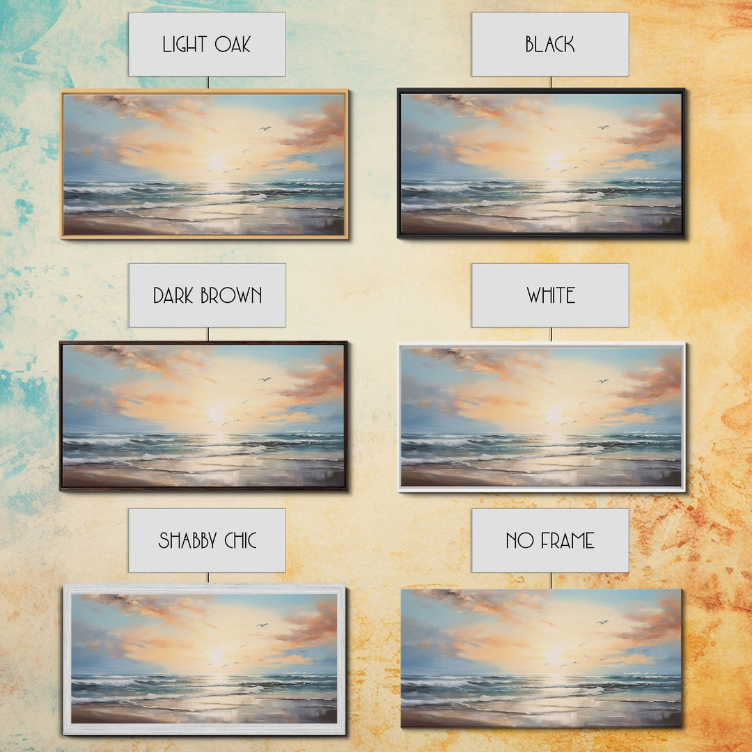 Ocean Art, Beach Wall Art, Summer Wall Art, Seascape Wall Art, Ocean Sunset Art, Panoramic Art, Wall Art, Canvas Art, Landscape Art Print