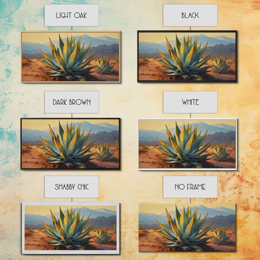 Southwestern Wall Art, Agave Desert Canvas Ready to Hang Large Print, Oil Painting, Landscape Wall Art, Desert Decor