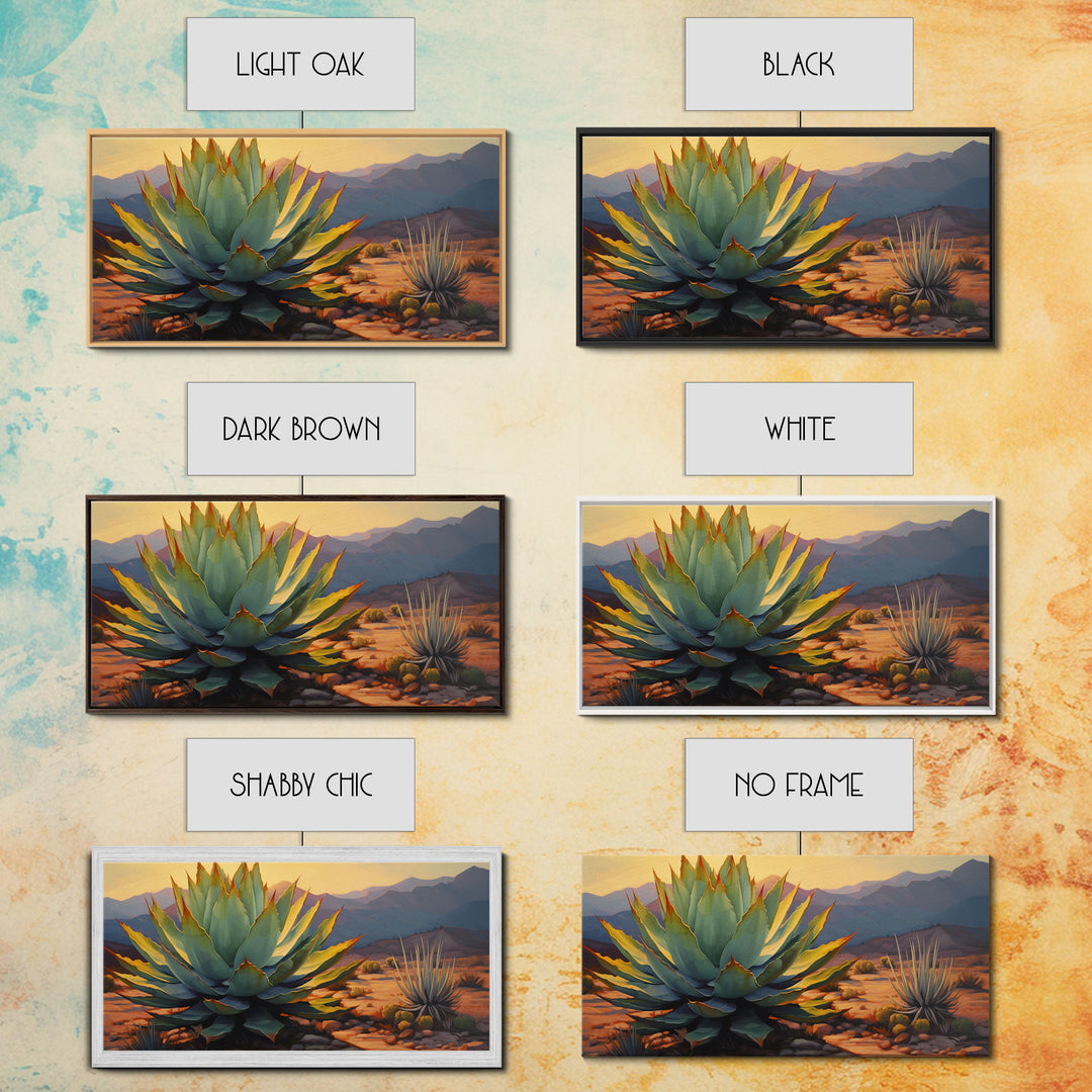 Southwestern Wall Art, Agave Desert Canvas Ready to Hang Large Print, Oil Painting, Landscape Wall Art, Desert Decor