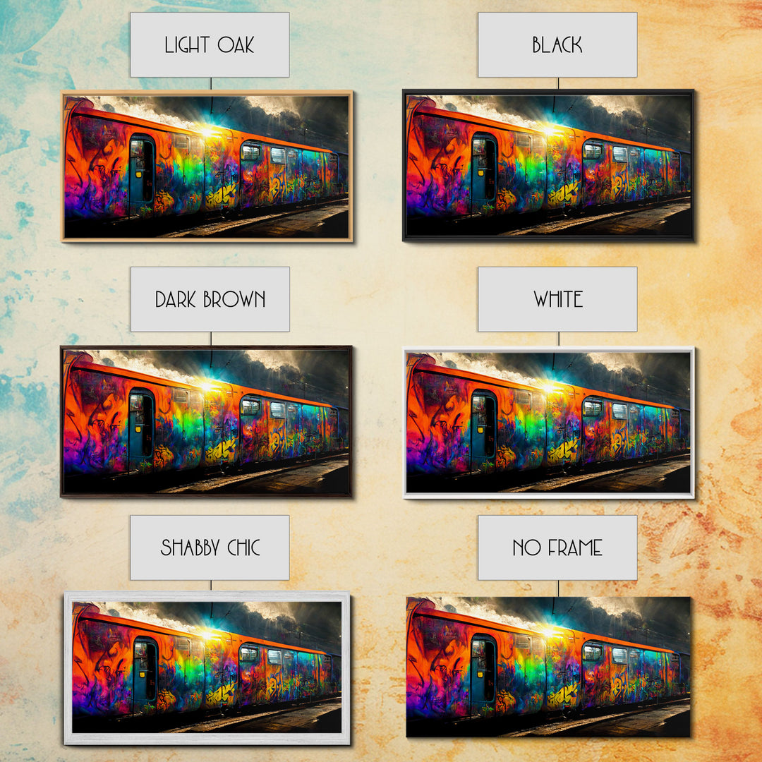 Train car graffiti wall decor, train box car, ready to hang canvas print wall art, graffiti art